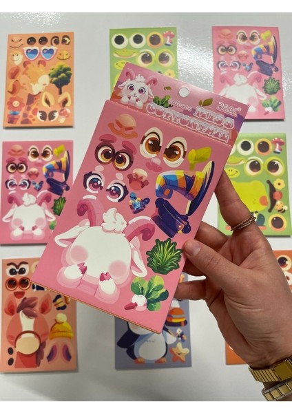 Miss Sevimli Hayvan Giydirme 6 Yaprak 99 Adet Sticker Seti/etiket/çıkartma