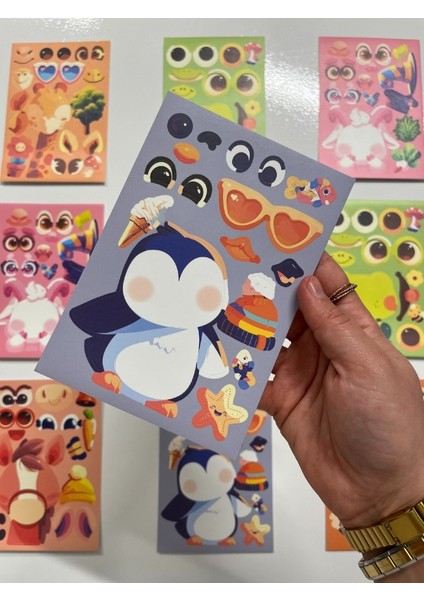 Miss Sevimli Hayvan Giydirme 6 Yaprak 99 Adet Sticker Seti/etiket/çıkartma modelleri