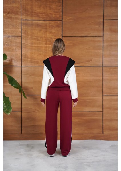 Renk Bloklu Bordo Siyah Beyaz Spor Takımı