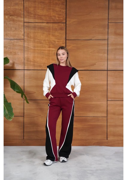 Renk Bloklu Bordo Siyah Beyaz Spor Takımı fiyatları