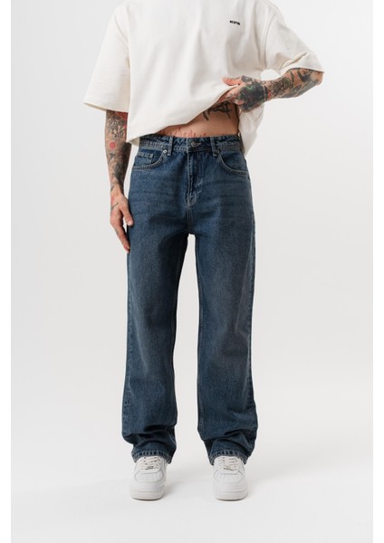 Erkek Washed Baggy Pantolon Tint Açık Mavi