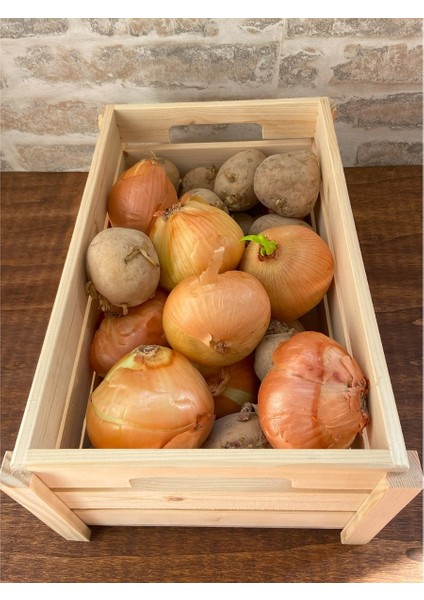 1 Adet Patates Soğanlık Sandığı - Çok Amaçlı Sebze Saklama Sandığı - Sebze Organizer