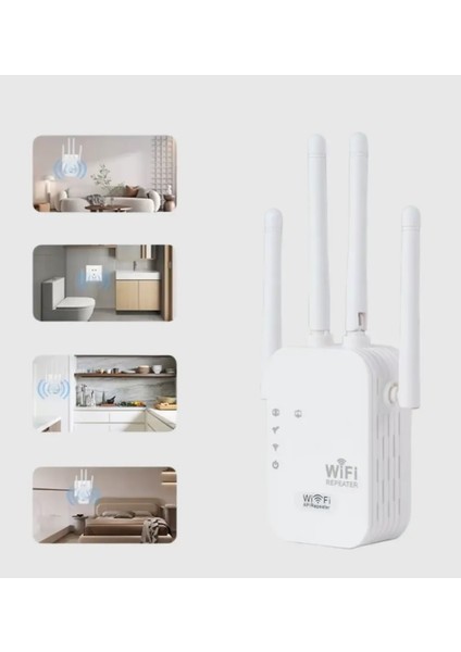 300MBPS Wifi Menzil Genişletici 4 Antenli Wpa3 Güvenlikli Priz Tipi Repeater fiyatları