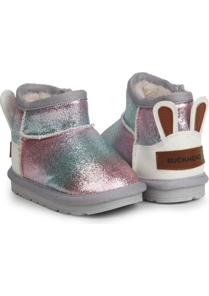 Shasta Kız Çocuk Gri Renk Içi Kürklü Simli Fermuarlı Bot (21-30 Numara)