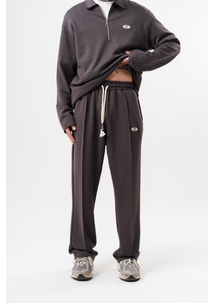 Erkek Modal Baggy Eşofman Altı Füme