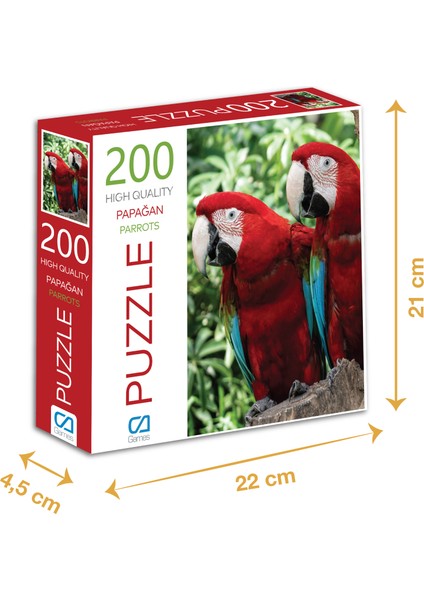 Papağan - 200 Parçalı Puzzle