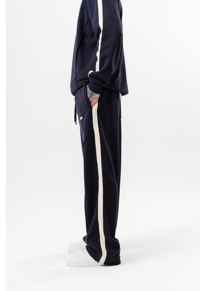 Erkek Pis Dikiş Detaylı Diagonel Baggy Eşofman Altı Lacivert modelleri