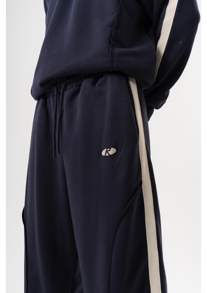 Erkek Pis Dikiş Detaylı Diagonel Baggy Eşofman Altı Lacivert indirimleri