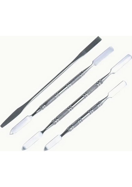 4 Adet Paslanmaz Çelik Makyaj Spatulası Seti