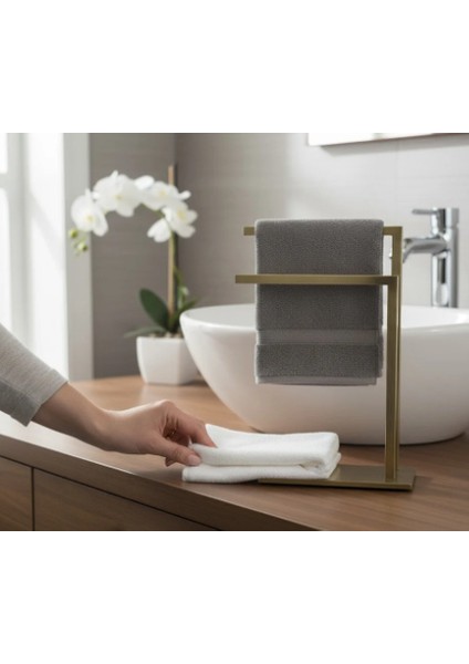 Mat Antik Gold Set Üstü Havluluk Aksesuarlık Mat Gold Havluluk Pirinç Malzeme indirimleri