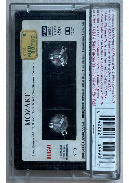 Mozart Piano Concerto No 20 Kaset (Orijinal Dönem Baskı Kaset) fiyatları