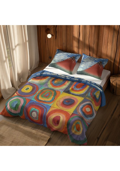 Gaifū Kaisei & Color Study, Squares With Concentric Circles Nevresim Takımı 200 cm x 220 cm