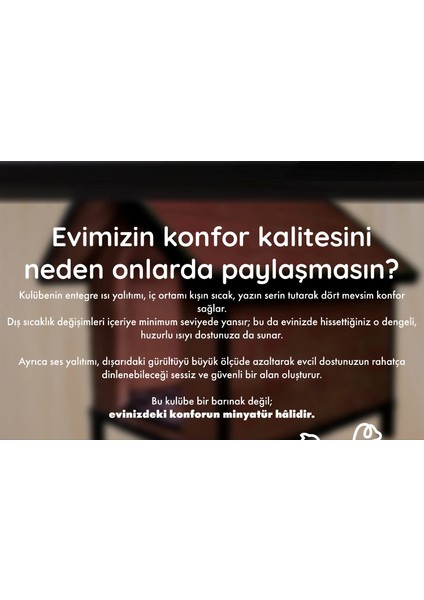 Merkür Küçük Small - Irk Hafif Beton Köpek Kulübesi – Premium Koku Yapmaz, Parazit Barındırmaz, Doğal Izolasyonlu - Pet On Life