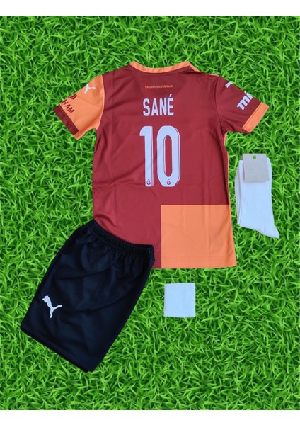 Yeni Sezon Galatasarây Leroy Sane Kırmızı Çocuk Taraftar Forması 4 Lü Set