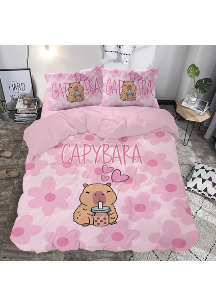 Capybara Temalı Çift Kişilik Nevresim Takımı
