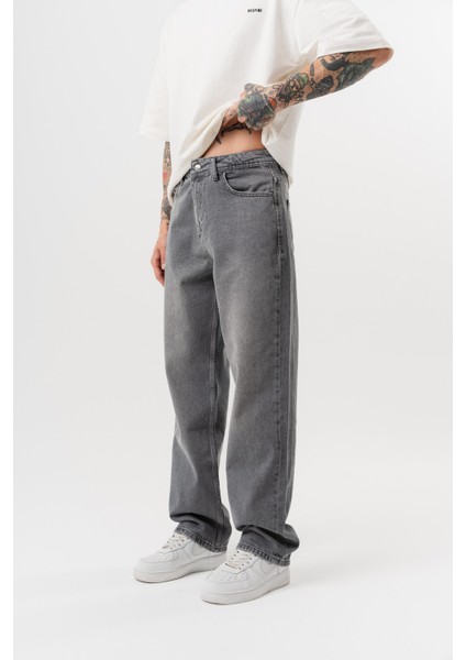 Erkek Washed Baggy Pantolon Koyu Gri fiyatları