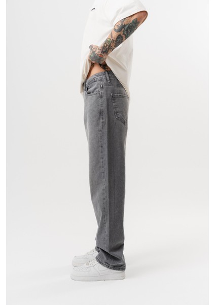 Erkek Washed Baggy Pantolon Koyu Gri modelleri