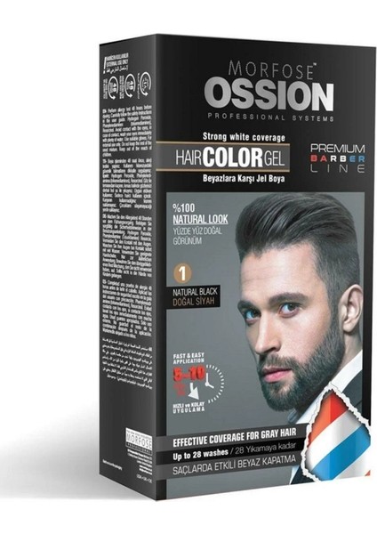 Ossıon Men Jel Saç Boyası No:1 Doğal Siyah 40ML