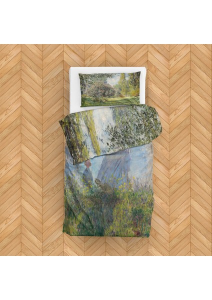 La Promenade / Renoir & Landscape: The Parc Monceau Çift Taraflı Nevresim Takımı 160 cm x 220 cm