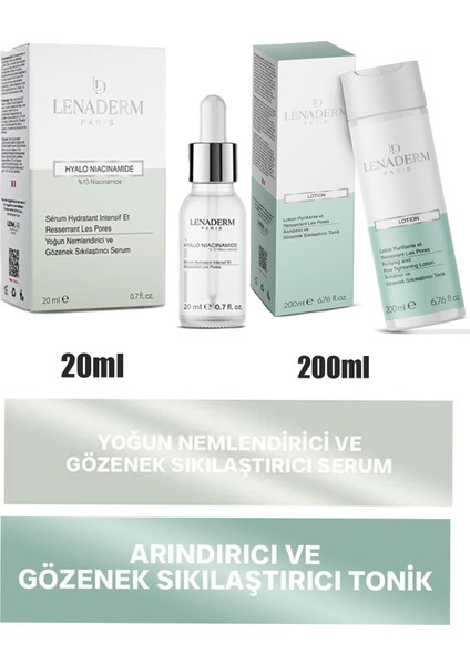 Lotion 200 Ml+Lenaderm Hyalo Niacinamide Serum 20 ml