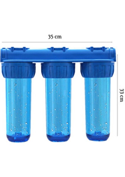 3 Aşamalı Tortu Çamur ve Kireç Önleyici Su Arıtma Filtre Seti Yüksek Basınca Uygun