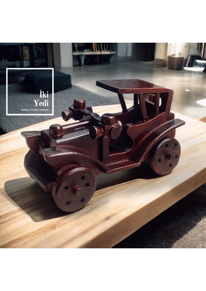 Nobre Nostaljik Ahşap Araba Maketi – Klasik Retro Dekoratif Obje, Ev ve Ofis Hediyesi Ekonomik Ucuz