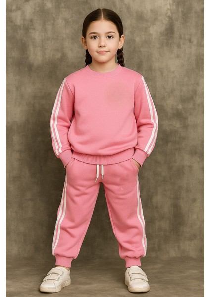 Içi Polarlı Yandan Şeritli Üç Iplik Eşofman Takımı