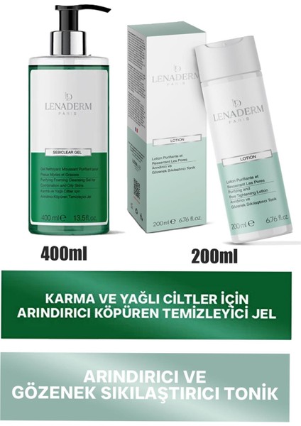 Lotion 200 Ml+Lenaderm Sebiclear Gel 400 ml