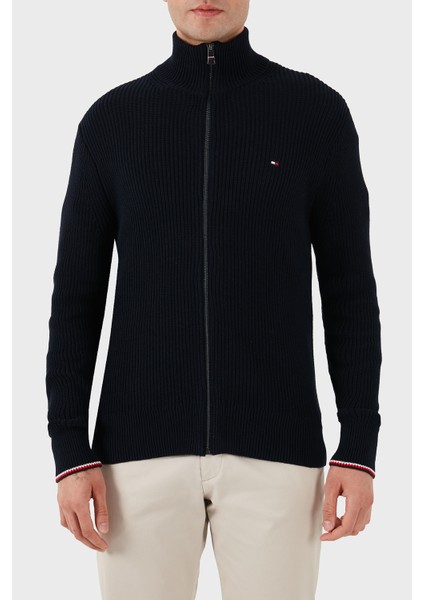 Pamuklu Regular Fit Fermuarlı Hırka Erkek Hırka MW0MW41517 Dw5