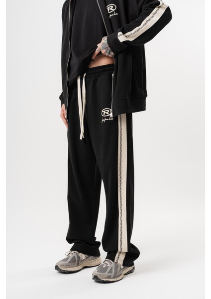 Erkek Ffb Şerit Detaylı Kışlık Doubleface Baggy Eşofman Altı Siyah fiyatları