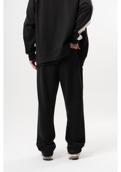 Erkek Ffb Şerit Detaylı Kışlık Doubleface Baggy Eşofman Altı Siyah fırsatları