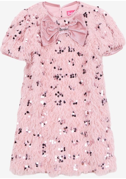 Pullu Pembe Kız Çocuk Abiye Elbise BRB5WG-ELB6669