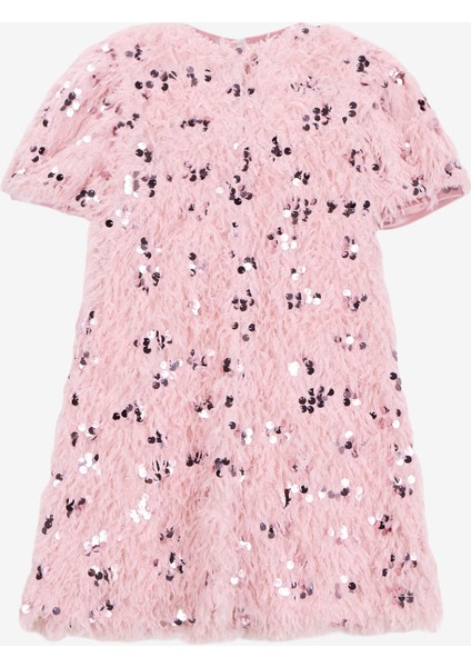 Pullu Pembe Kız Çocuk Abiye Elbise BRB5WG-ELB6669 fiyatları