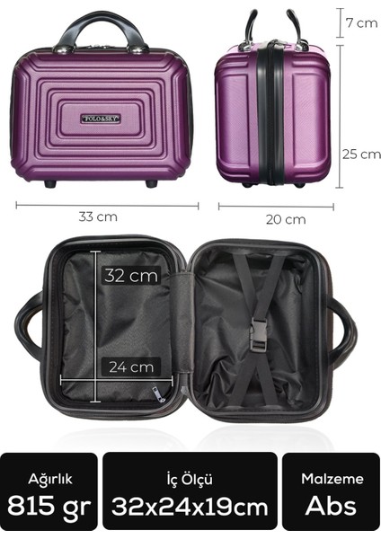 Altuğ Model Mor Renk Abs Makyaj Çantası El Valizi fırsatları