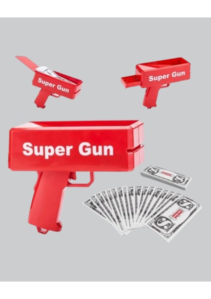 Super Money Gun Para Saçma Tabancası Yüksek Atış Güçlü Kırmızı Model modelleri