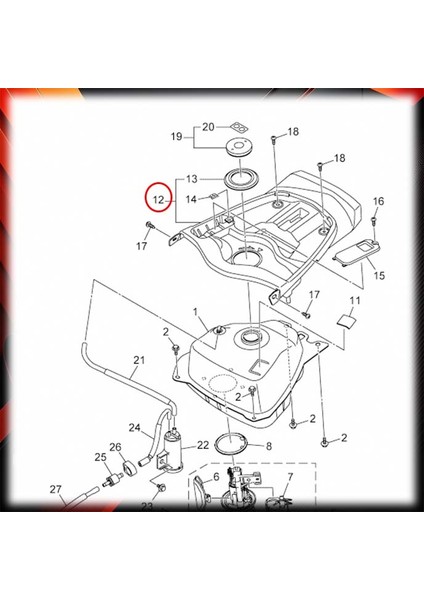 Yamaha RAYZR125 Benzin Yakıt Deposu Üstü Grenajı A fiyatları