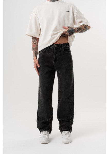 Erkek Washed Baggy Pantolon Antrasit