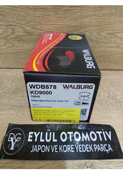 WDB578 58101-1YA00 Fren Balata On Ikazlı Kıa Pıcanto (Ta) 1.1 2011- / Pıcanto (Ta) 1.25 2011- fiyatları