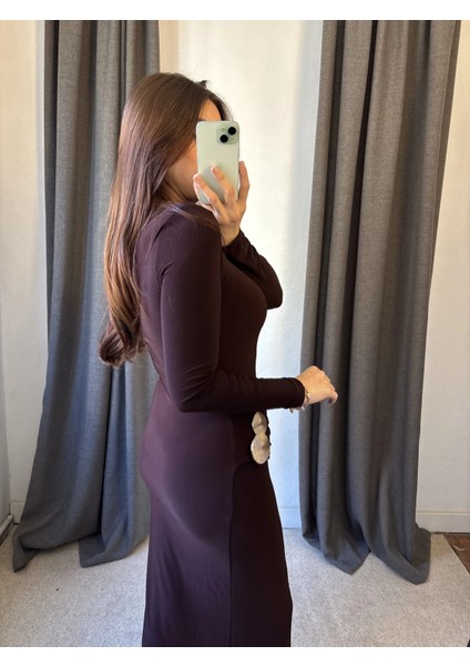 Gold Aksesuarlı Drape Detaylı Elbise modelleri