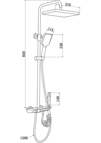 Piyano Robot Duş Seti Tuşlu Tam Takım Antrasit Lüks Yağmurlama Fonksiyonlu El Duşu Başlıklı Sistemi fırsatları