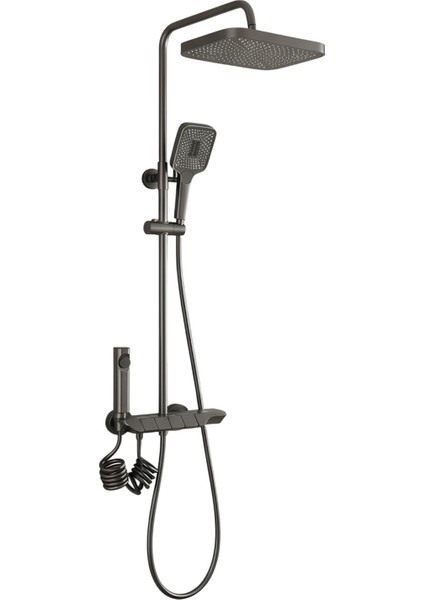 Piyano Robot Duş Seti Tuşlu Tam Takım Antrasit Lüks Yağmurlama Fonksiyonlu El Duşu Başlıklı Sistemi indirimleri