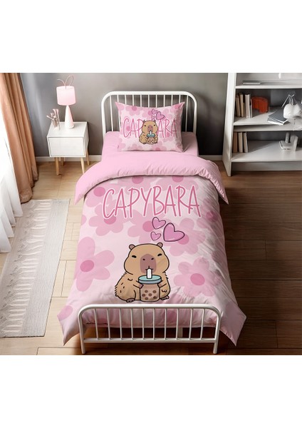 Capybara Temalı Tek Kişilik Nevresim Takımı fiyatları