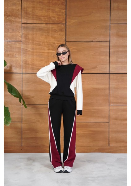 Renk Bloklu Bordo Siyah Beyaz Spor Takımı
