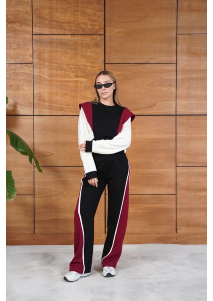 Renk Bloklu Bordo Siyah Beyaz Spor Takımı fırsatları