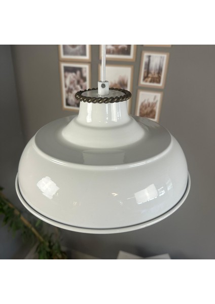 Veluna Beyaz Tekli Sezar Başlık Avize Retro Sarkıt Ofis Showroom Salon Mutfak Avizeleri modelleri