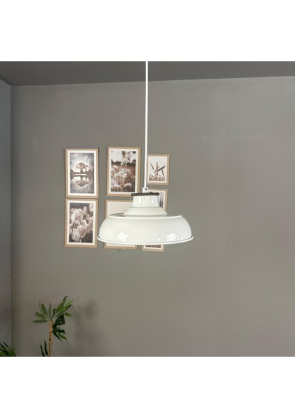 Veluna Beyaz Tekli Sezar Başlık Avize Retro Sarkıt Ofis Showroom Salon Mutfak Avizeleri indirimleri