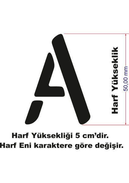 Stencil Harf Boyama Şablonu X055 modelleri