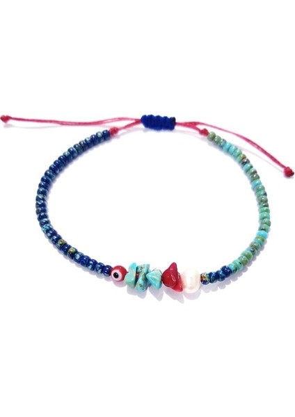 Gerçek Inci Mercan Turkuaz Doğaltaşlı Nazar ve Miyuki Round Boncuklu Bileklik fiyatları