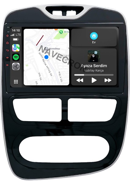 Renault Clıo 4 2012-19 10" Uyumlu Android Multimedia Gerçek 4/64 Kablosuz Carplay Geri Görüş Kameralı