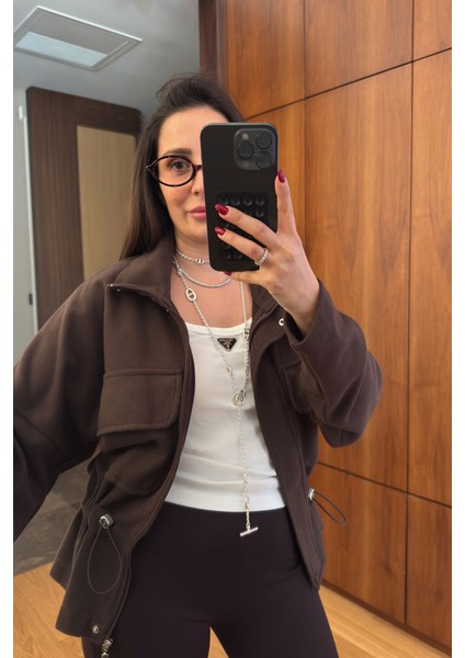 Cepli Belden Bağlamalı Fitilli Ceket- Kahverengi fiyatları